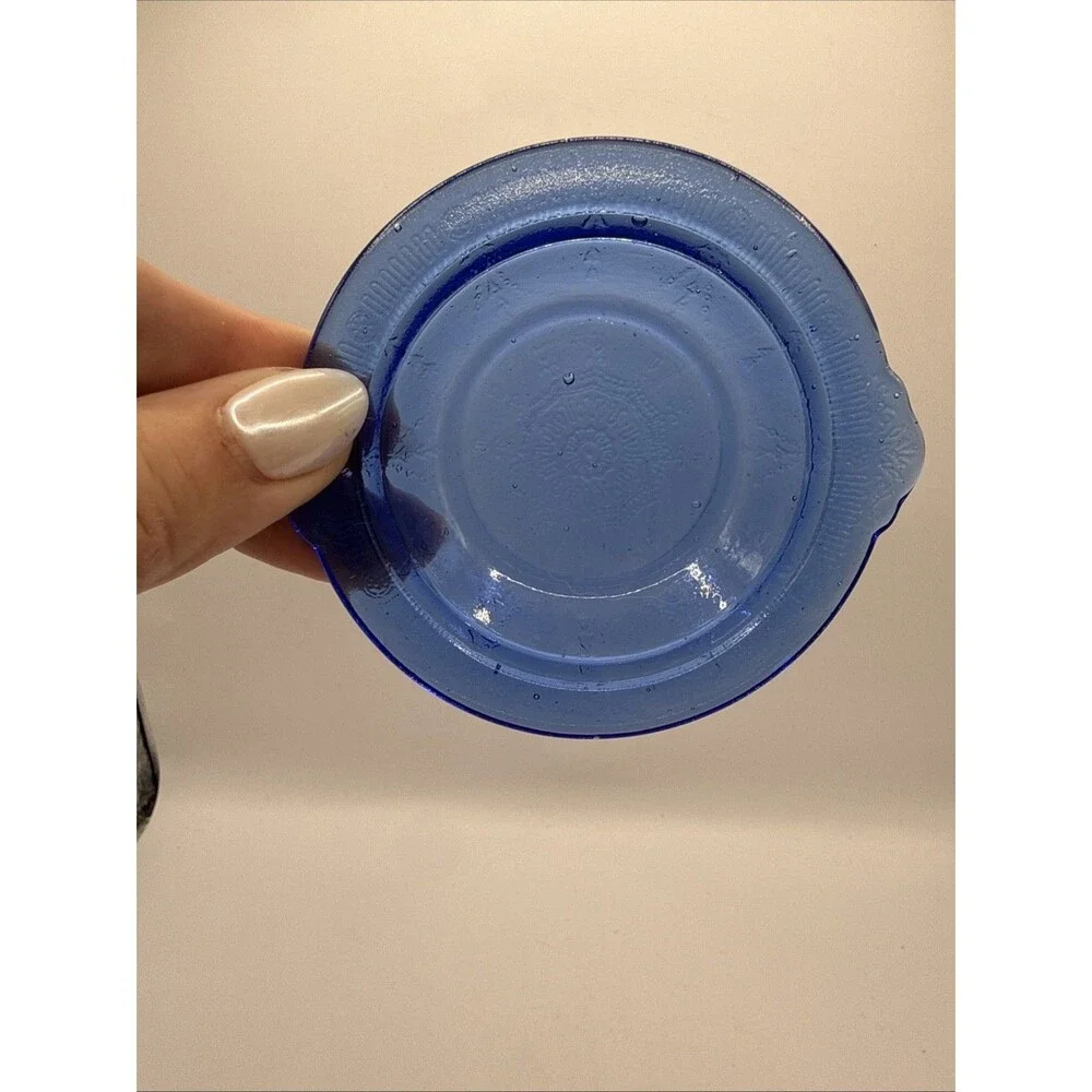 VINTAGE COBALT BLUE DEPRESSION GLASS 3.25 INCH DISH GENTLY USED